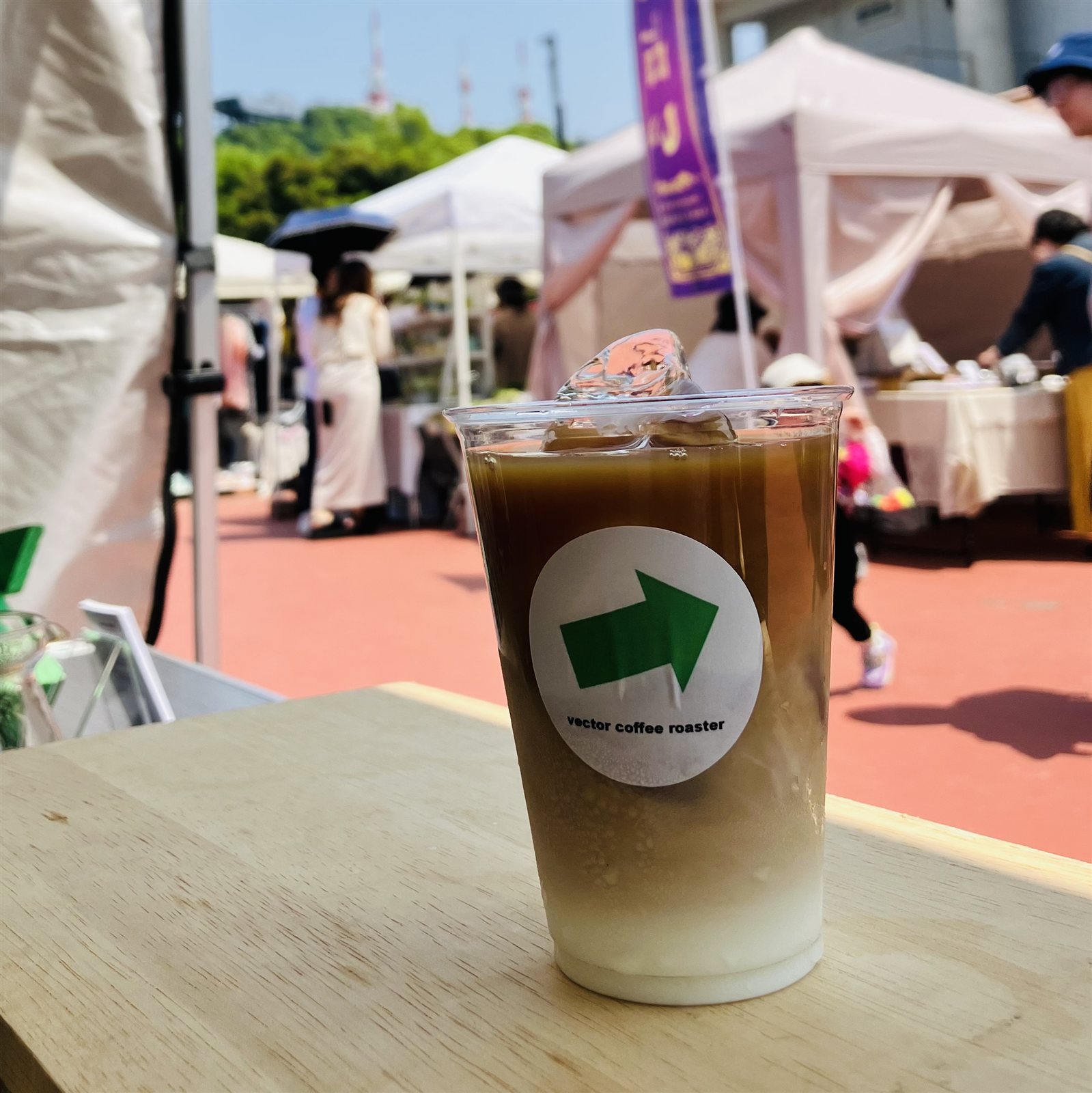 マルシェの屋台で出したアイスカフェラテ